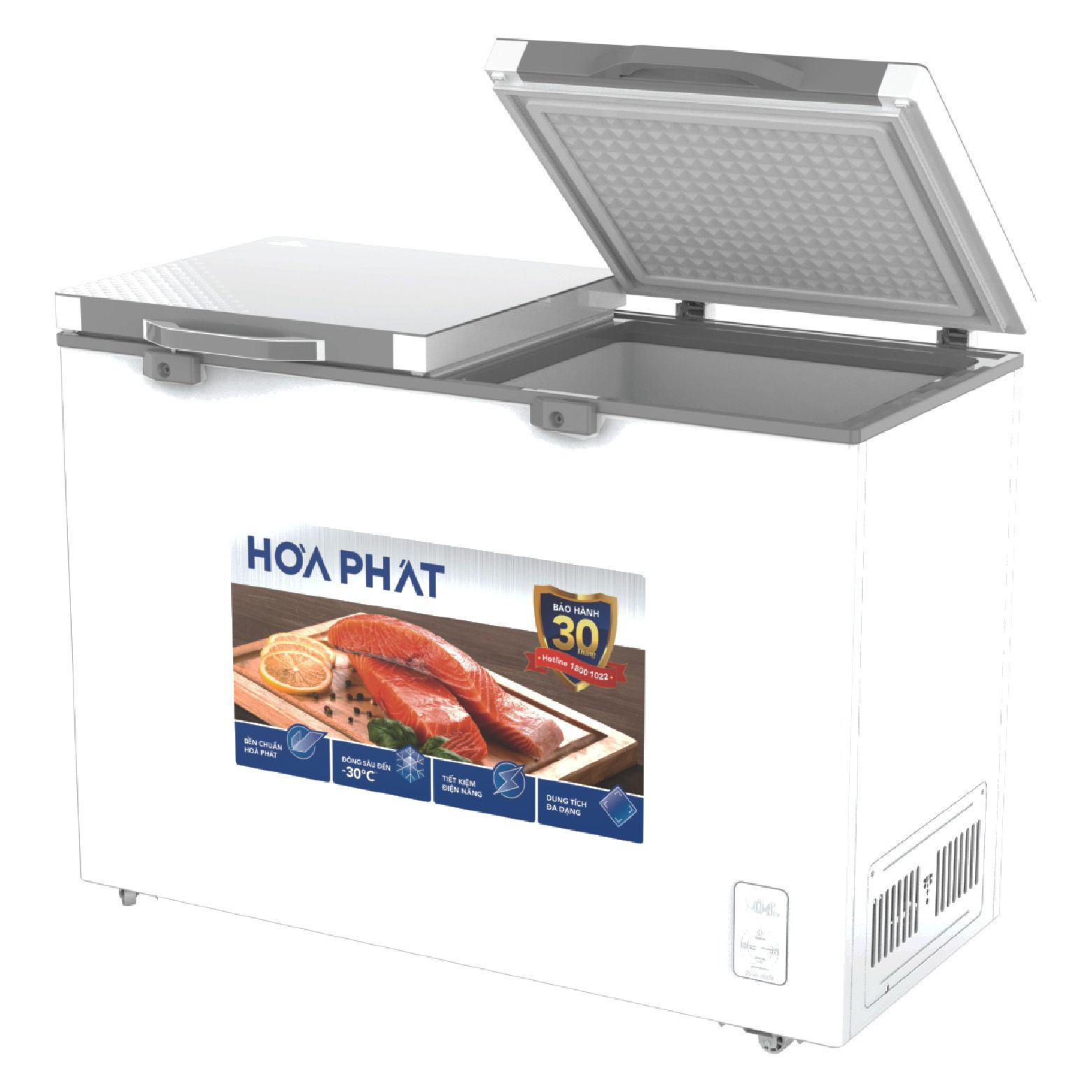 Tủ đông Hòa Phát HPF BD6245.T1 2 ngăn 2 cánh ốp kính