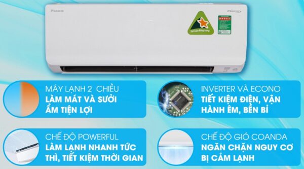Máy lạnh 2 chiều Daikin Inverter 1.0 HP FTHF25RAVMV