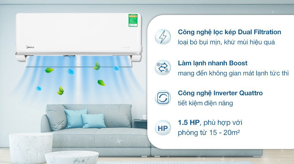 Điều hòa Midea 1 chiều Inverter 13CRFN8
