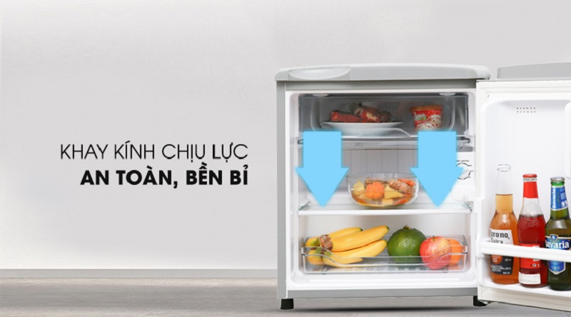Tủ lạnh Aqua 50 lít AQR-55ER (SS) Xám Nhạt